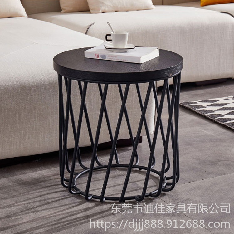 厚街北欧现代铁艺子母茶几组合   大小户型客厅圆形茶桌    简约高低桌组合