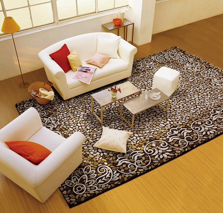 开利地毯 家用块毯 时尚现代简约风格 立体毯面 金银丝时尚地毯示例图7