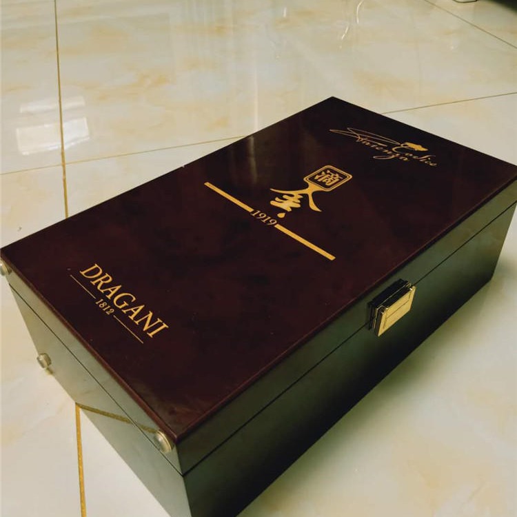 红酒木盒木盒葡萄酒礼品盒木质保健酒木盒图片