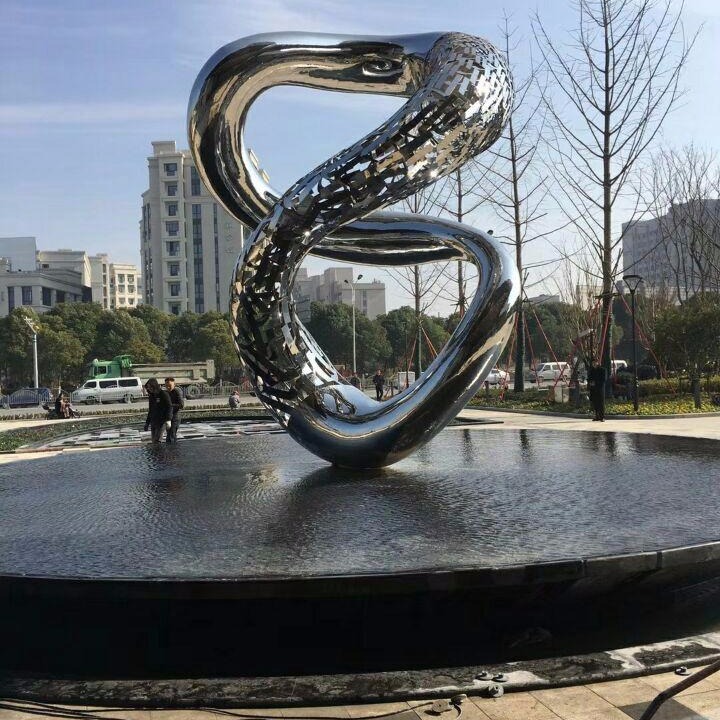 国润雕塑 不锈钢喷泉镂空雕塑 抽象创意 公园水池景观摆件 怪工匠支持来图定制