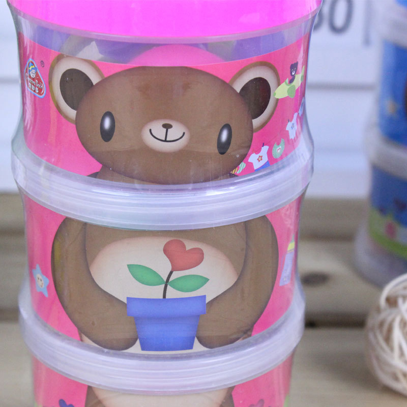 儿童橡皮泥24色彩泥模具套装环保无毒DIY益智玩具小熊三层盒装