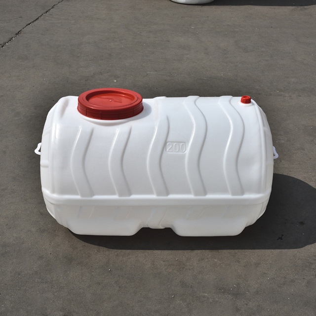 非标200L卧式塑料桶，小200升食品级塑料桶带盖，200公斤卧式塑料桶
