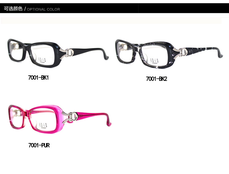 批发EQIQ品牌近视眼镜框复古时尚女士板材眼镜架配近视眼镜平光镜示例图4