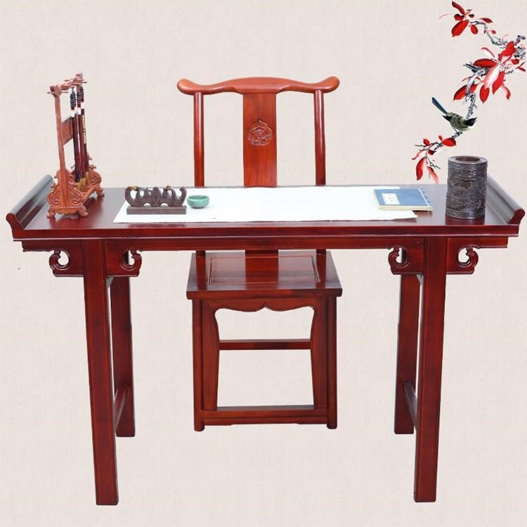 宁夏书画桌生产厂家西宁私塾木质课桌椅新中式古典茶道桌图片