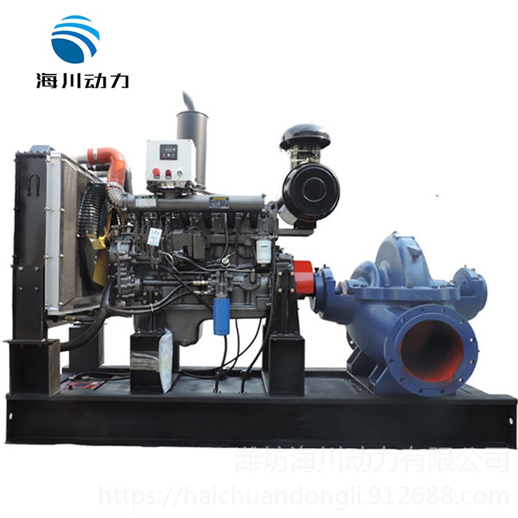 海川动力配 大流量高扬程  市政果园绿化农场用 10Sh-6A 单级双吸离心式柴油机水泵