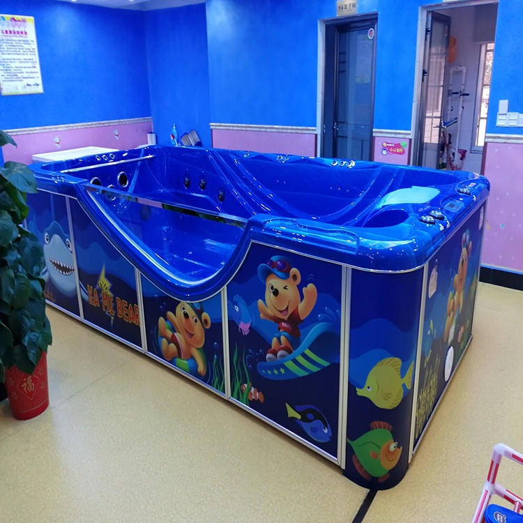 深蓝色婴儿游泳池 室内游泳馆定制游泳池 儿童游泳设备厂家直销