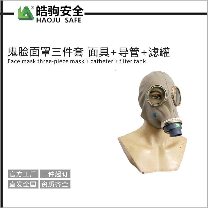 鬼脸面罩三件套 面具导管滤罐  综合防护面罩
