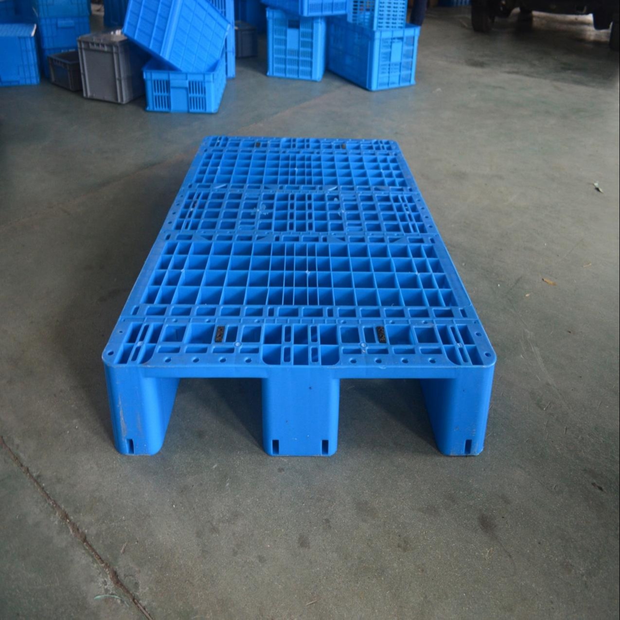 輕型九腳塑料托盤 塑膠棧板 單面網格塑料托盤 森沃倉儲直供