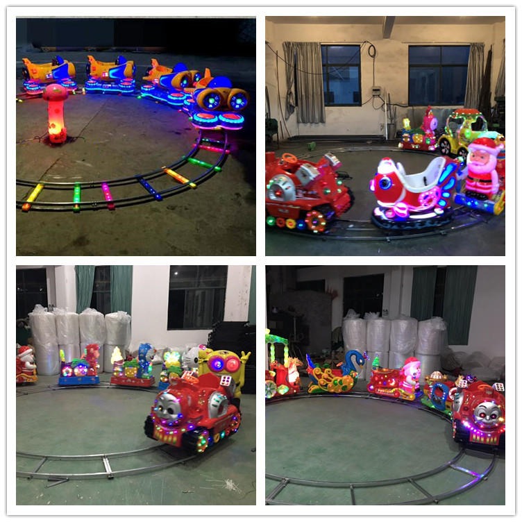新款电瓶小火车儿童游乐场设备广场电动轨道小火车可坐人夜市摆摊设施玩具