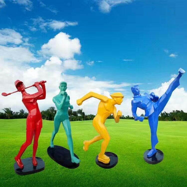 跆拳道人物雕塑 玻璃钢跆拳道雕塑 体育运动主题人物雕塑 唐韵园林图片