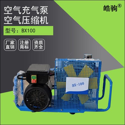上海皓驹供应 BX100 空气充气泵 空气呼吸器充气泵出售 压缩空气填充泵  100L高压空气压缩机