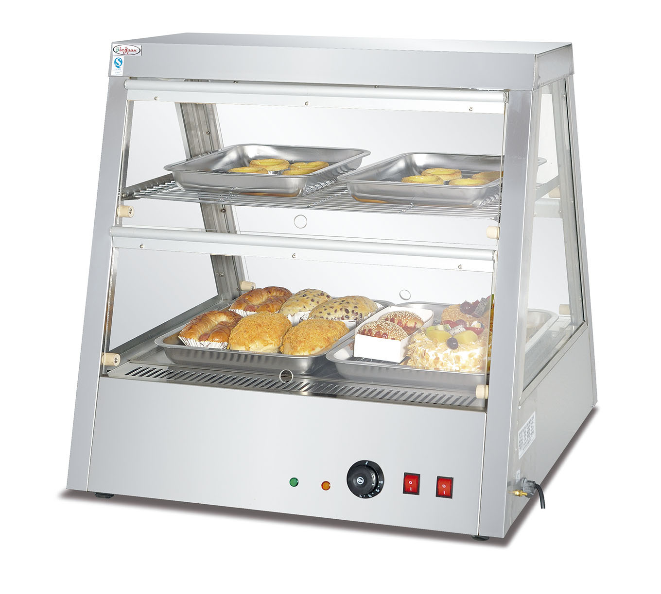 杰冠DH-2*2双层陈列保温柜/食品保温柜/保温设备/蛋糕保温柜示例图1