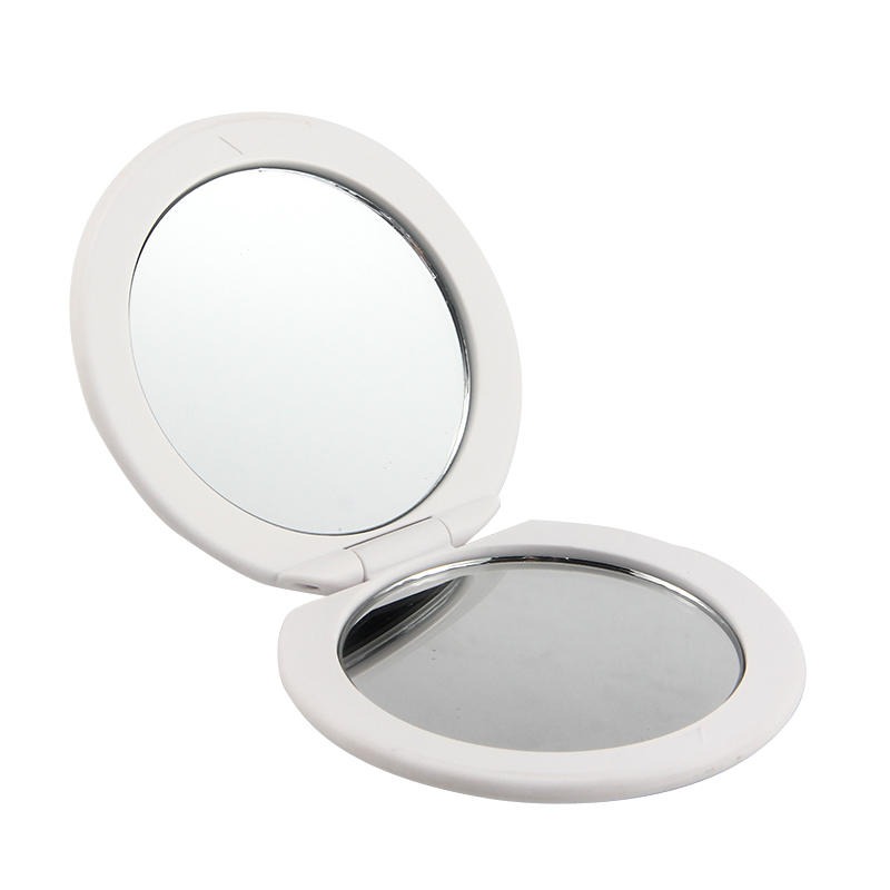 礼品卡通折叠镜子厂家定制可爱圆形塑胶双面镜便携随身补妆化妆镜