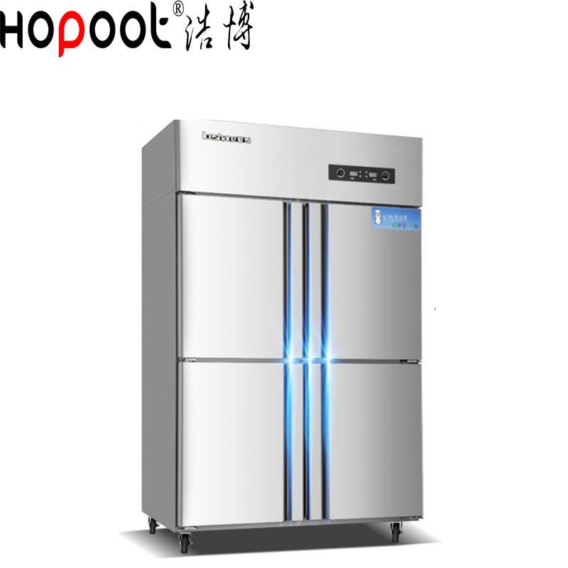 郑州商用冷藏柜 爱雪qg-04l2d保鲜柜 餐饮厨用储物柜设备图片