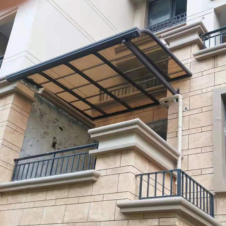 定制铝合金露台棚 别墅庭院雨搭 窗户阳台遮阳PC防雨棚