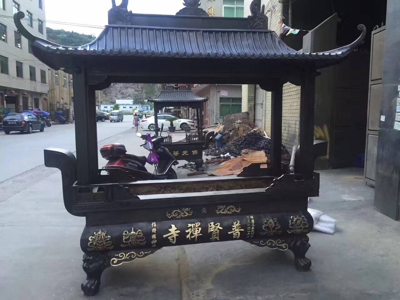 温州慈宏生产厂家，铸铁香炉，念佛堂香炉，长方形平口香炉