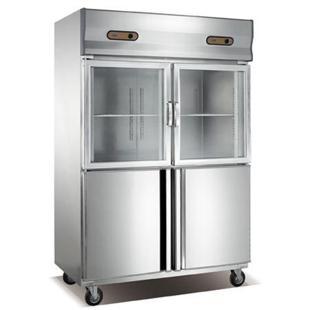 烟台D1.0L4双机双温上玻璃门下不锈钢冷柜 冷冻冷柜 雪柜冰柜冻柜冰箱图片