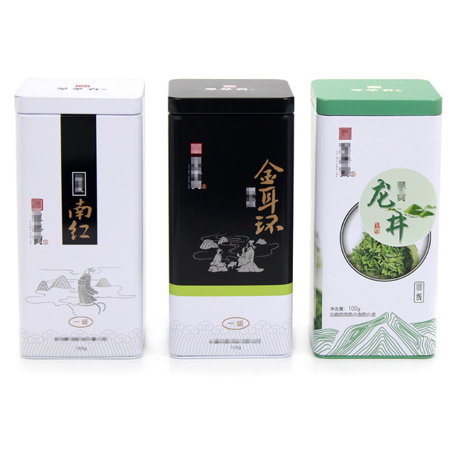 龙井茶铁罐生产厂家 正方形茶叶铁盒定制 绿茶包装铁盒 密封铁罐印刷  麦氏罐业