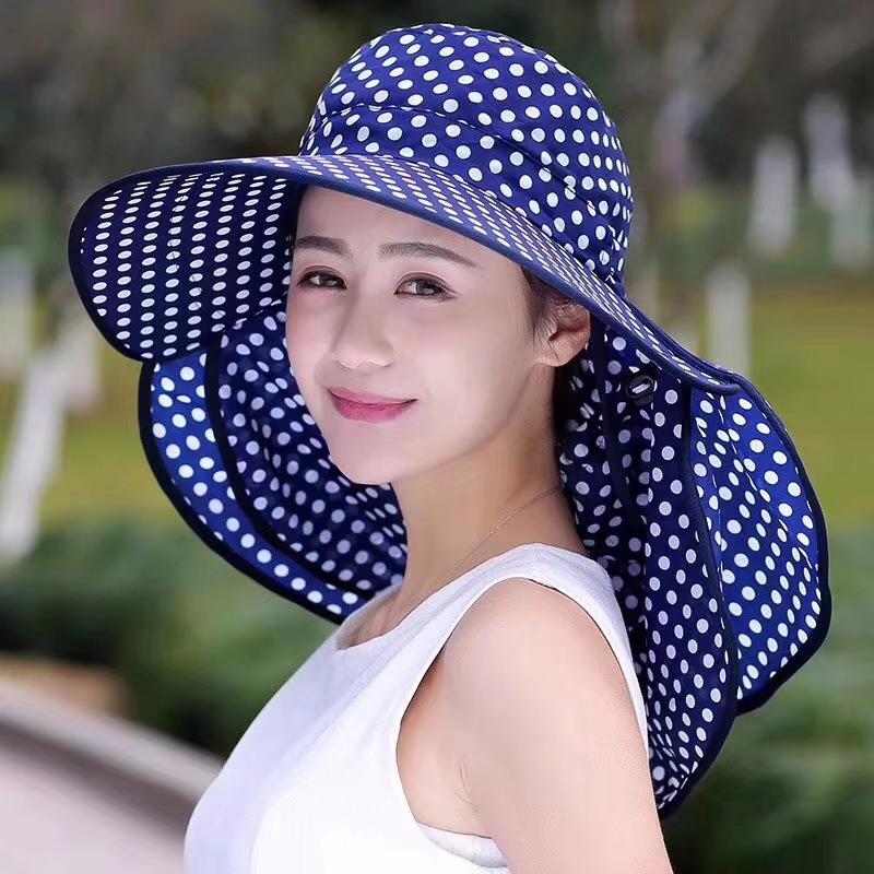夏季遮阳套头帽 女士户外防嗮帽 农村妇女干活夏凉帽 五色可选