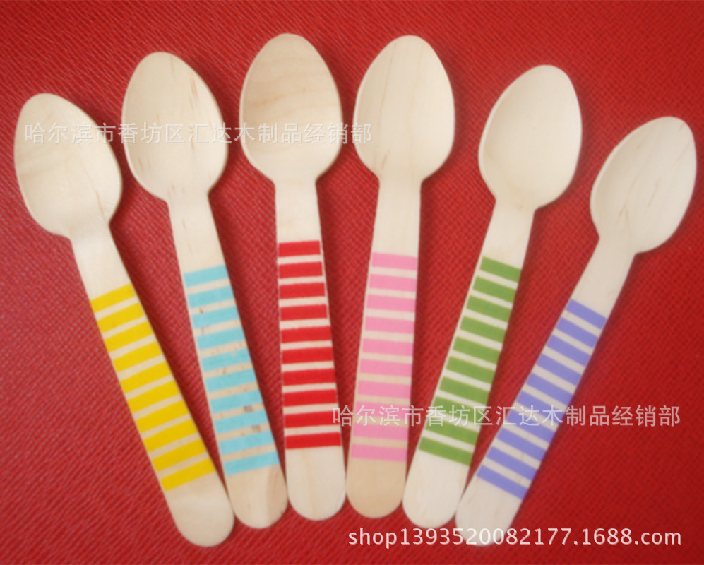 供应刀叉勺 木质刀叉勺 彩色儿童刀叉勺 一次性木刀叉勺图片