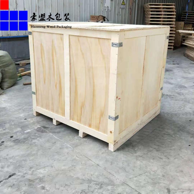 青岛黄岛厂家定做木质包装箱 发货用机械设备木罩 两面进叉包装箱