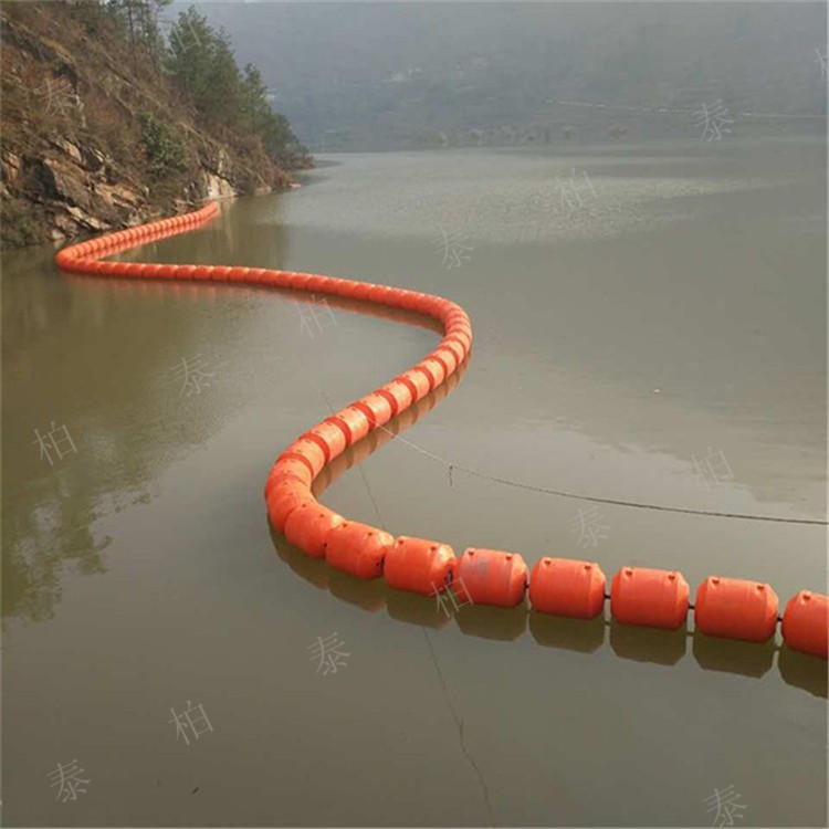 柳江二级水电站拦污导漂建设用浮筒 柏泰塑料浮筒挂网式拦污栅