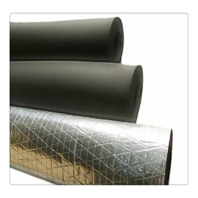 各种规格b1级橡塑保温管 铝箔贴面橡塑管