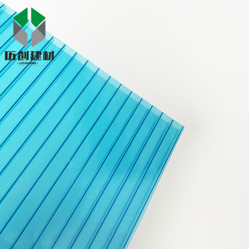 湖南 蓝色阳光板 双层pc阳光板 12mm聚碳酸酯板 装饰隔板 厂家直供  可定制尺寸