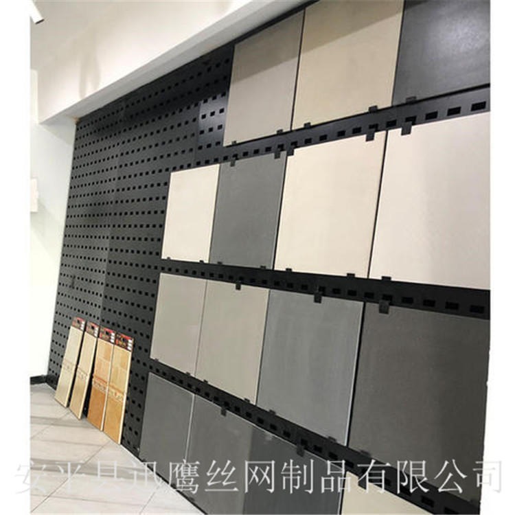 长方孔瓷砖展示架   迅鹰陶瓷货架展板  绥化上墙展板展示架