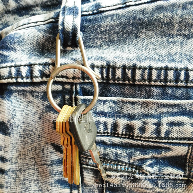 一体快拆式钥匙扣 创意钛合金匙圈挂件 原创设计男女钥匙环示例图4