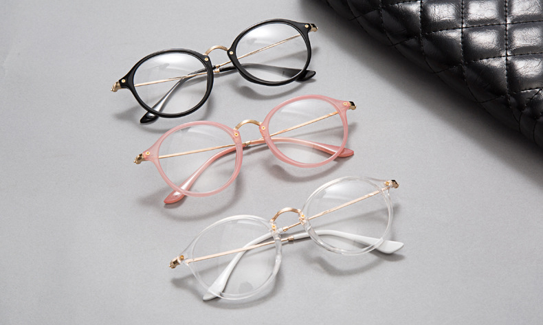 新款文艺风男士眼镜框复古全框可爱眼镜架学生可配近视潮平光眼镜示例图13
