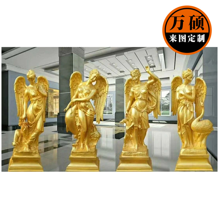 西方人物雕塑 四季女神玻璃钢雕塑 欧式带翅膀天使雕塑示例图2
