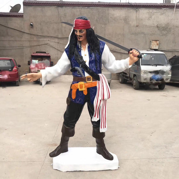 佰盛 加勒比海盗雕塑模型 海盗雕塑 海盗模型酒吧迎宾摆件 源头厂家定做图片