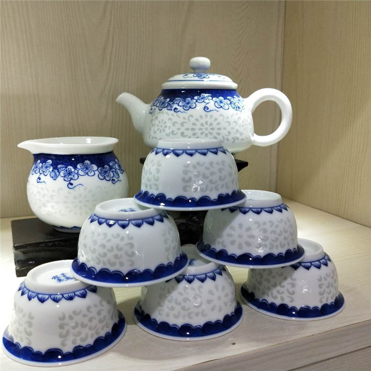 批发青花瓷茶具 出售景德镇手绘茶具 青花手绘陶瓷茶具套装