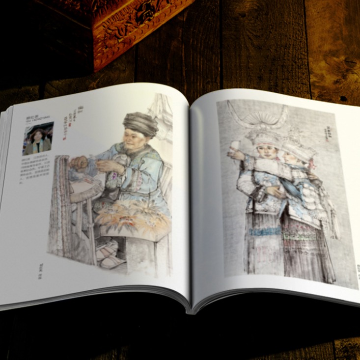 印刷精装油画画册 铜版纸覆膜宣传图册 杂志刊期定制图片