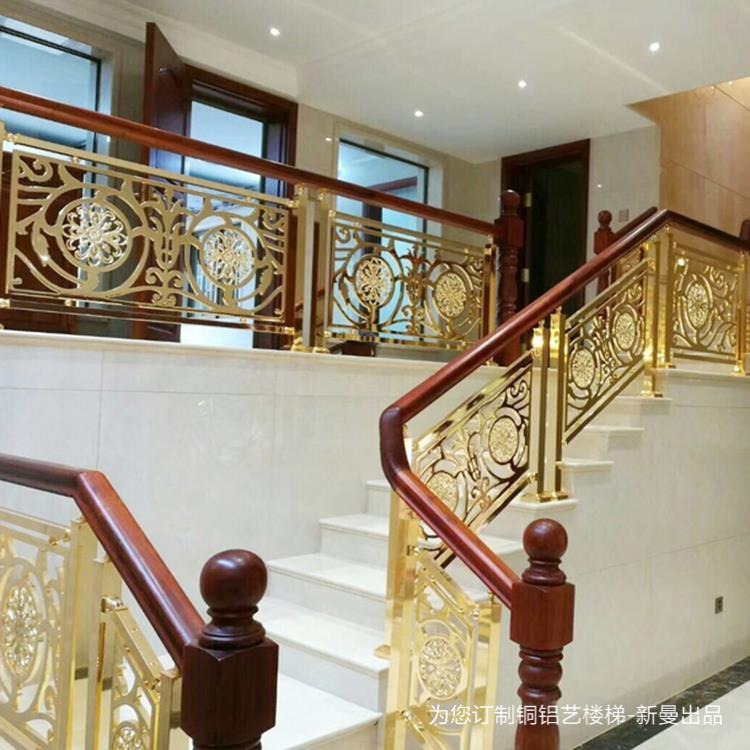 霸气侧漏！沈阳酒店里的简约欧式纯铜雕刻楼梯扶手图片