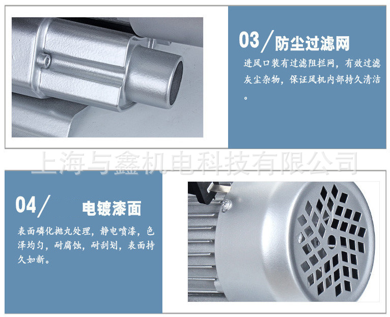 上海与鑫 HTB100-203高性能透浦多段式鼓风机1.5KW透浦中压鼓风机示例图12
