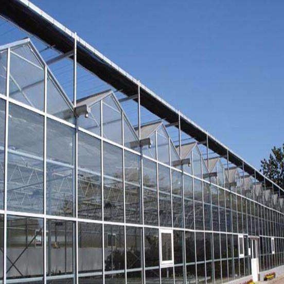 潍坊建达温室材料 全智能玻璃温室的造价成本 一亩地玻璃温室建设 玻璃温室大棚材料图片