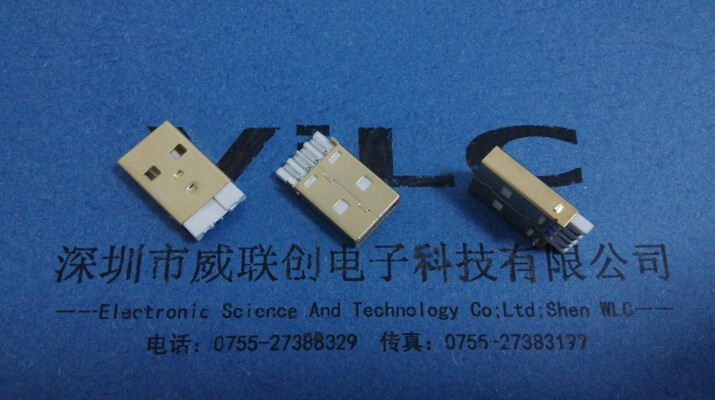 I5苹果短体公头/AM 5代苹果USB公头 短体焊线式A公17.1mm示例图3