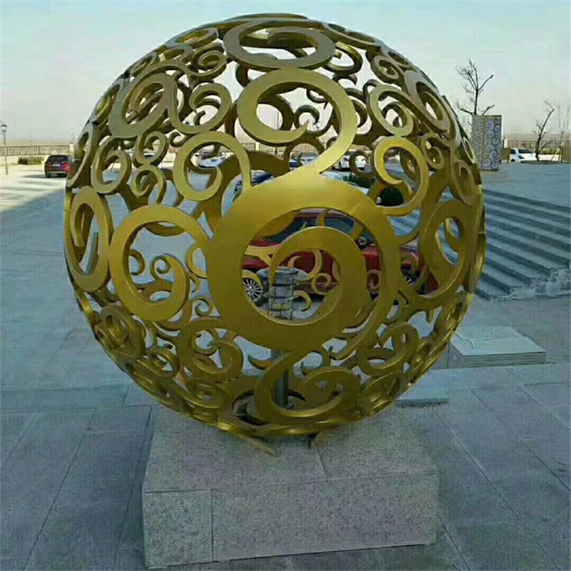 不锈钢镂空球 金属铁艺空心球 城市不锈钢雕塑 景观装饰摆件