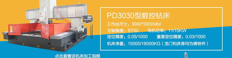 PD2020高速数控钻床 龙门铸铁床身全自动钻孔 数控机床厂家直销现示例图11