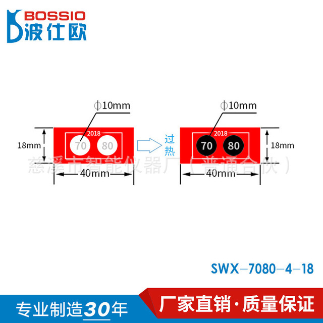波仕欧SWX-7080-4-18铁路感温贴片 测温胶贴 温度试纸
