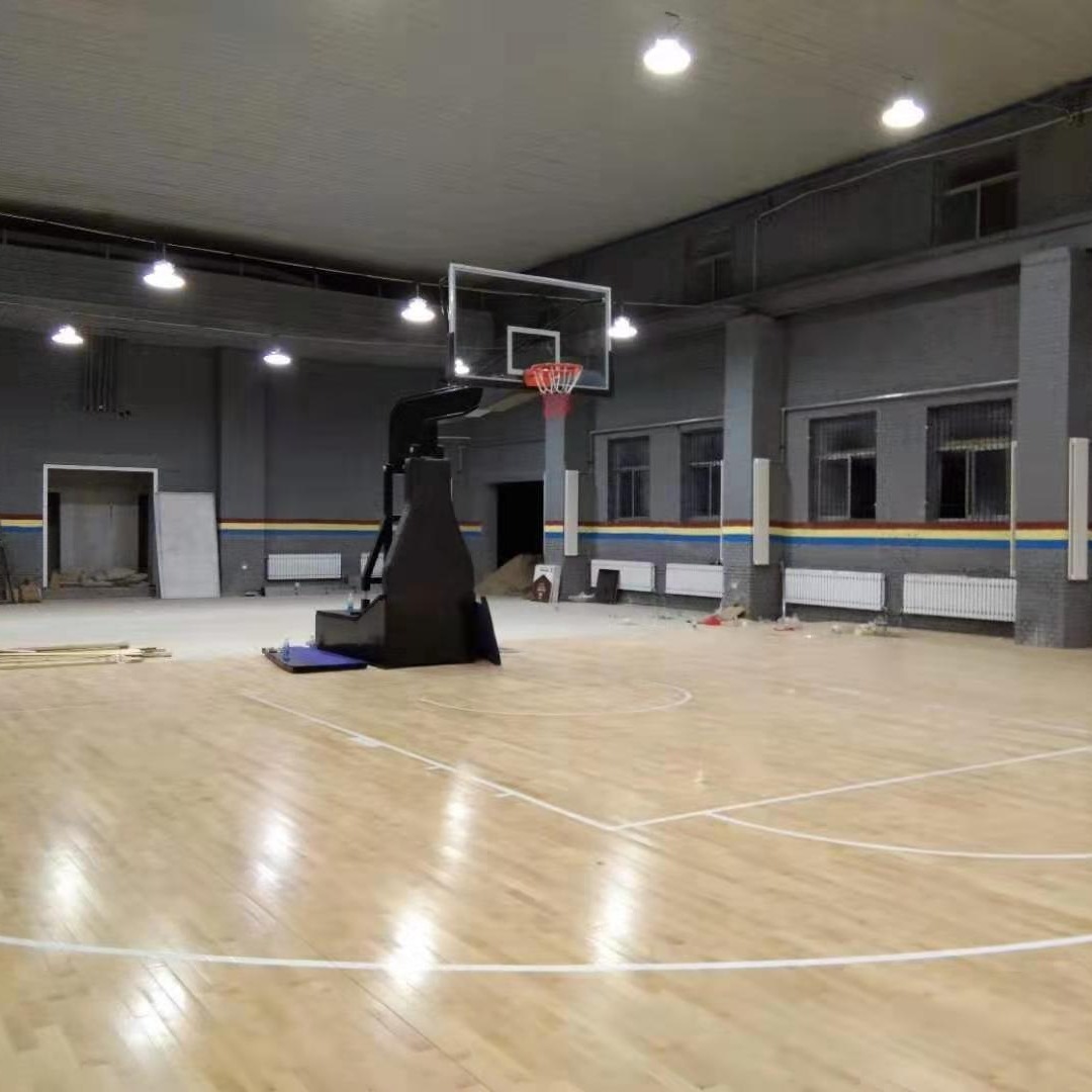 河北双鑫室内实木运动木地板篮球枫桦木地板体育专用地板免费设计免费安装图片