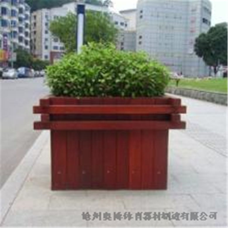 奥博长期供货防腐木花箱 园林市政绿化花箱作用于市政绿化