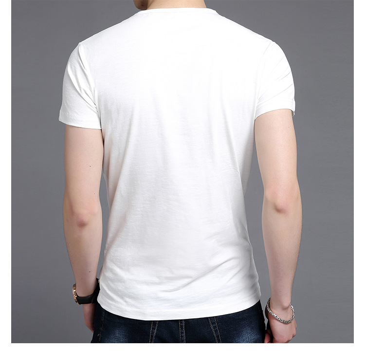 2016夏季新款短袖T恤男式韩版休闲纯色V领短袖t恤打底衫厂家直销示例图13