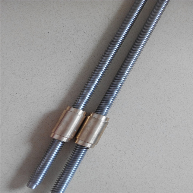 厂家批发梯形丝杆TR284左旋螺纹丝杆配铜螺母表面镀镍丝杆按图纸加工订做成品