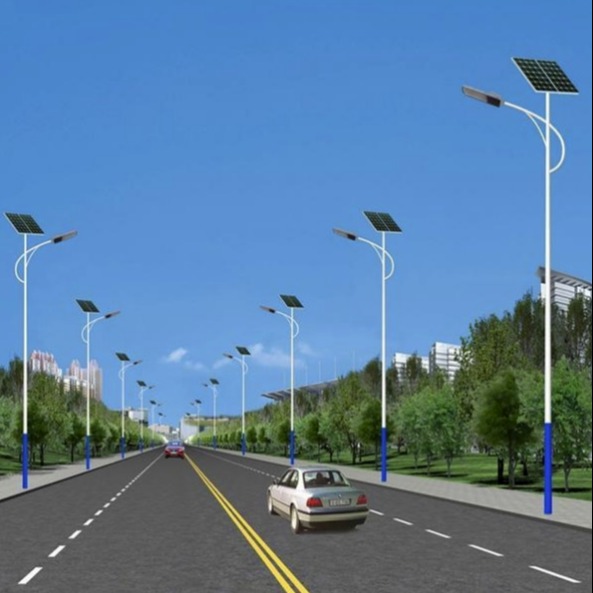 厂家直销 千度照明LED超亮乡村道路灯6米7M8m9米太阳能路灯 户外太阳能路灯30瓦40W50w LED农村太阳能路灯