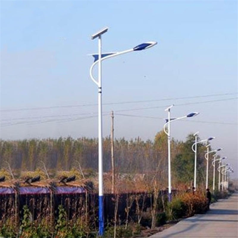 农村公路太阳能路灯供应 社区6米单头单臂50WLEd路灯 厂家直销图片