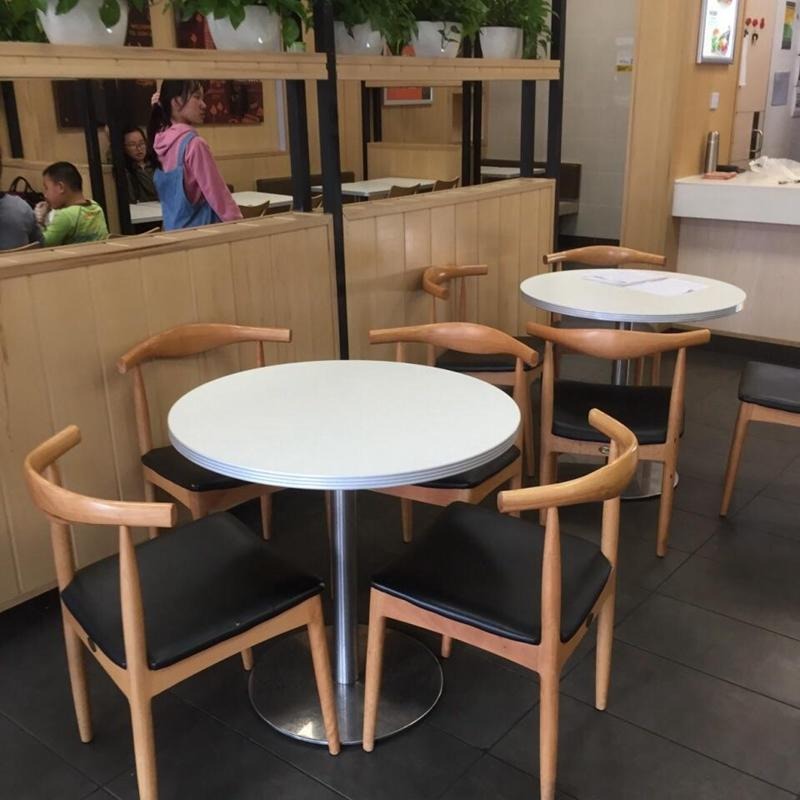 华莱士餐厅桌椅 汉堡店家具实木牛角椅 尚邑家具SM-116