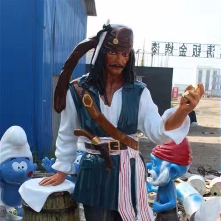 玻璃钢海盗雕塑 海盗船长杰克雕塑 唐韵园林